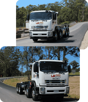 Industrial Skip Bin Truck On The Move - Sunshine Coast in QLD