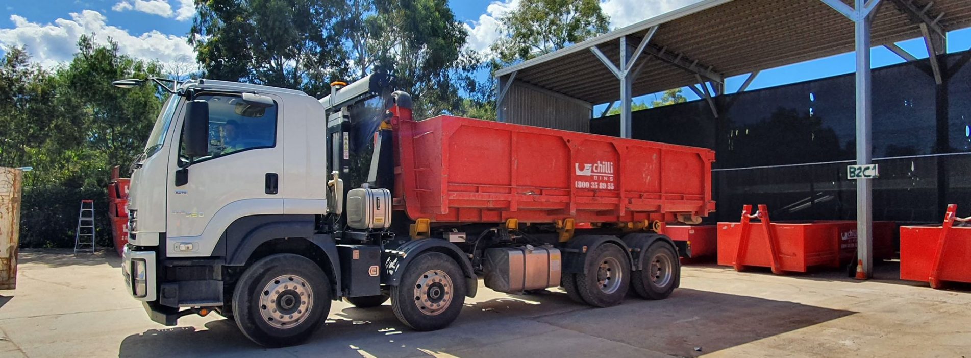 Truck Parked in A Parking Lot — Cheap Skip Bin Hire in Sunshine Coast, QLD